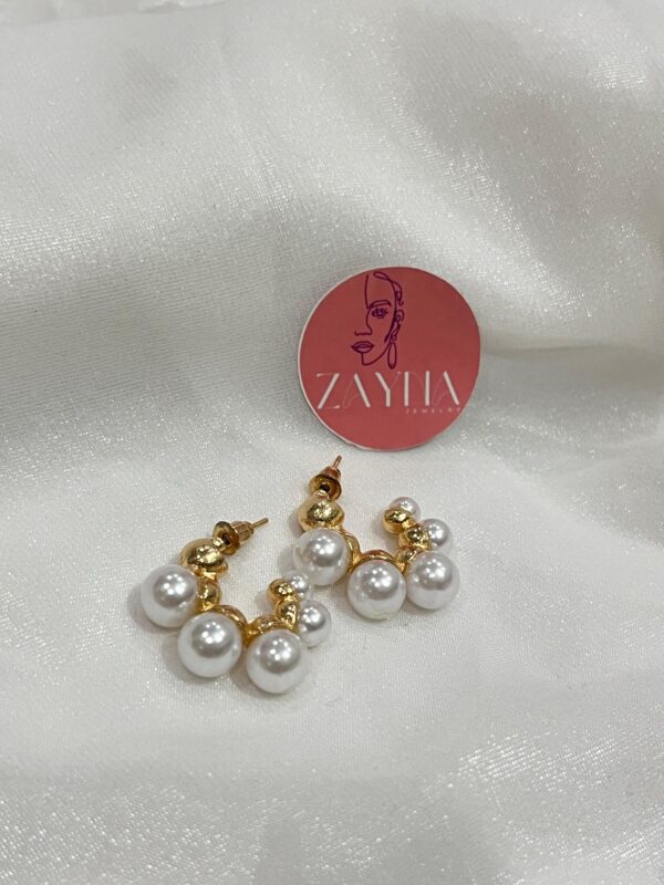 White-Bead Golden Earing