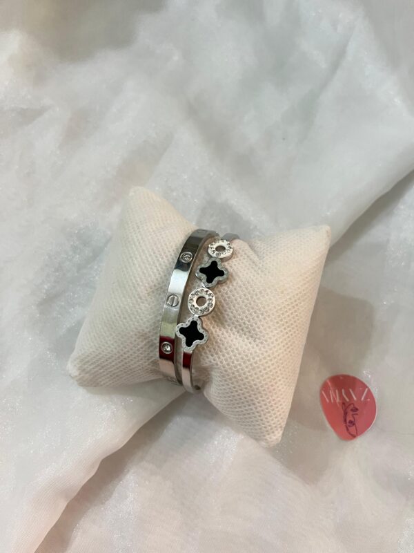 Silver Stainless Steel Bracelet set-1