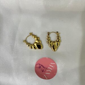 Golden Heart Croissant Hoops