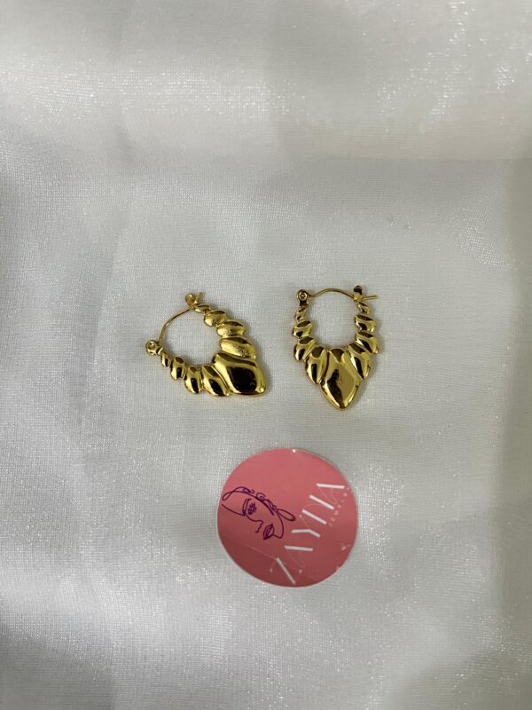 Golden Heart Croissant Hoops